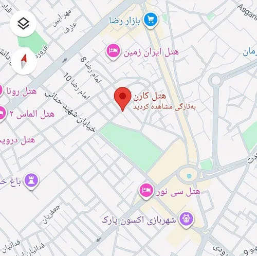 لوکیشن هتل کارن مشهد